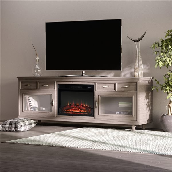 HomCom 23-in W Black LED Electric Fireplace