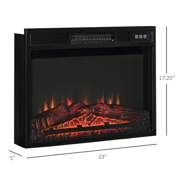 HomCom 23-in W Black LED Electric Fireplace