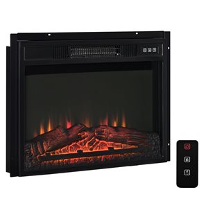 HomCom 23-in W Black LED Electric Fireplace