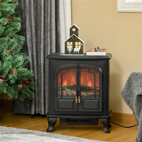 HomCom 20-in W Black LED Electric Fireplace