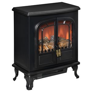 HomCom 20-in W Black LED Electric Fireplace