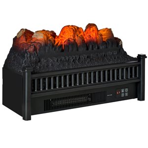 HomCom 23-in W Black LED Electric Fireplace Logs