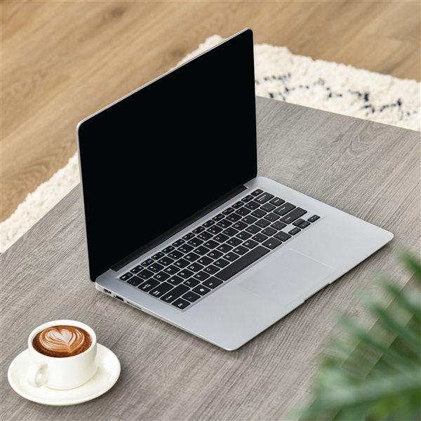 HOMCOM Particle Board Lift Top Grey Coffee Table with Hidden Storage