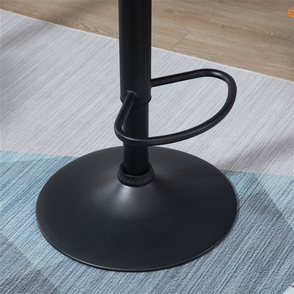 Tabouret de bar à hauteur de comptoir ajustable HOMCOM rembourré pivotant, gris, lot de 2