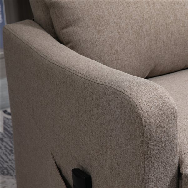 HomCom Brown Electric Powered Linen Recliner with Footrest