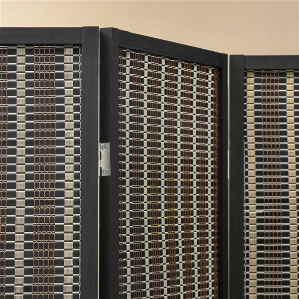 HOMCOM 4-Panel Brown Foldable Bamboo  Privacy Screen