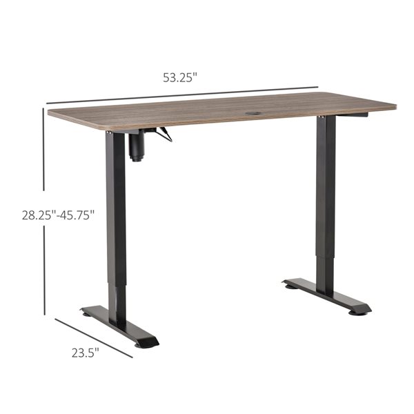 Vinsetto 53.25-in Teak/Black Modern/Contemporary Adjustable Standing Desk