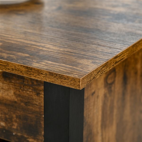 HOMCOM Particle Board Lift Top Coffee Table with Hidden Storage - Brown