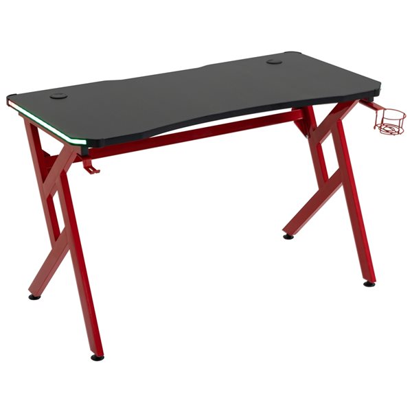 HomCom 47.25-in Red/Black Modern/Contemporary Computer Desk with Cup ...