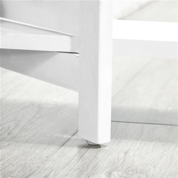 HOMCOM White Foldable Wood 4-Panel Privacy Screen with 3-Shelf