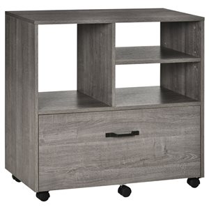 Vinsetto Grey 1-Drawer File Cabinet with 3 Display Shelves