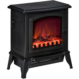 HomCom 14.25-in W Freestanding Black LED Electric Fireplace