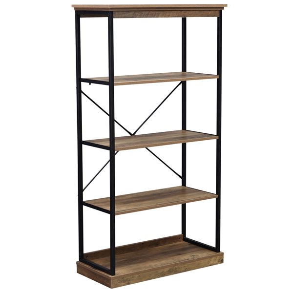 HomCom Industrial Brown Particle Board 4 Shelf Ladder Bookcase 838 102   330948395 MainImage 001 L 