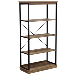 Homcom Industrial Brown Particle Board 4-Shelf Ladder Bookcase