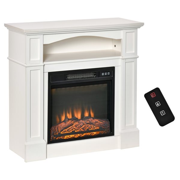 HomCom 31.75-in W White LED Electric Fireplace