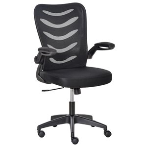 Chaise de bureau pivotante en maille Vinsetto ergonomique à hauteur ajustable avec support lombaire, noir