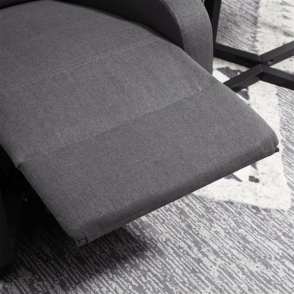 Fauteuil inclinable manuel HomCom en tissu gris foncé