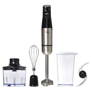 HomCom Silver/Black 400 W Pulse Control 4-in-1 Blender with Adjustable Speed - 6-Pack