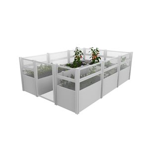 Vita 97-in x 144 1/4-in x 46 3/4-in White Vinyl Keyhole Composting Garden with Foldable Fence Panels and Gate