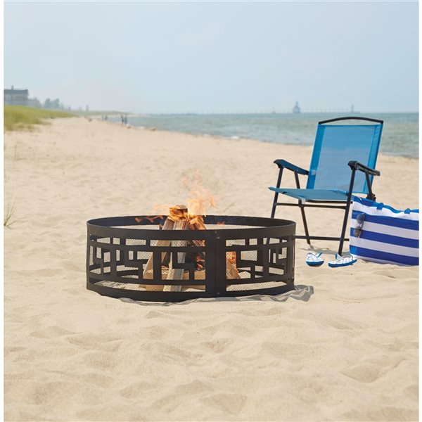 Pleasant Hearth Balboa Black Steel Outdoor Wood-Burning Fire Ring