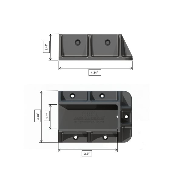 Étriers à solives noirs Fence & Deck Rite de 4 po x 3 po en plastique, paquet de 8