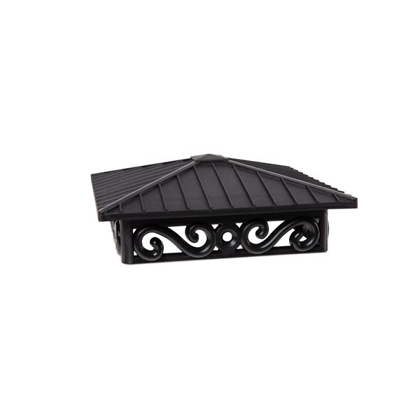 Capuchons de poteau noirs Fence & Deck Rite de 3 1/2 po x 3 1/2 po en polypropylène, paquet de 4