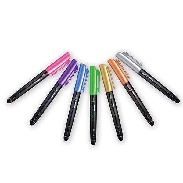 Zebra Zensations Metallic 7-Pack Small Assorted Metallic Brush Pens