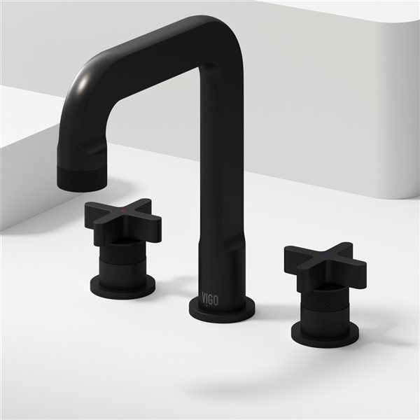 VIGO Wythe Matte-Black Solid-Brass 2-Handle Bathroom Faucet