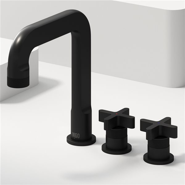 VIGO Wythe Matte-Black Solid-Brass 2-Handle Bathroom Faucet