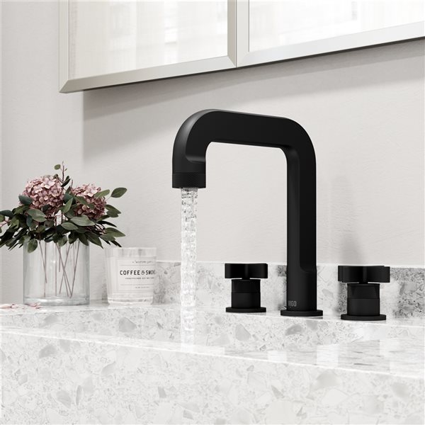 VIGO Wythe Matte-Black Solid-Brass 2-Handle Bathroom Faucet