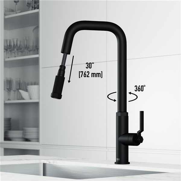 Hart Angular Kitchen Faucet in Matte Black