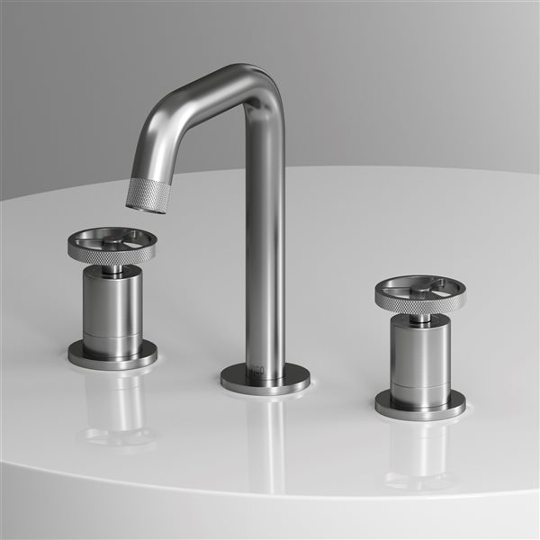 VIGO Cass Brushed-Nickel Solid-Brass 2-Handle Bathroom Faucet