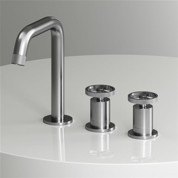 VIGO Cass Brushed-Nickel Solid-Brass 2-Handle Bathroom Faucet