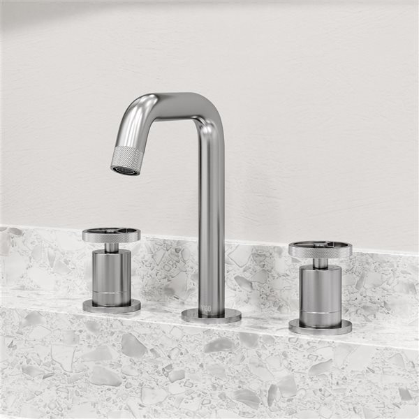 VIGO Cass Brushed-Nickel Solid-Brass 2-Handle Bathroom Faucet