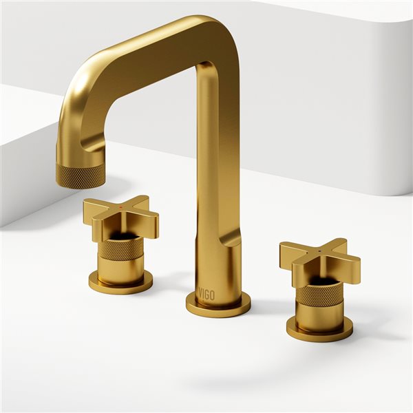 VIGO Wythe Brushed-Gold Solid-Brass 2-Handle Bathroom Faucet VG01302MG ...