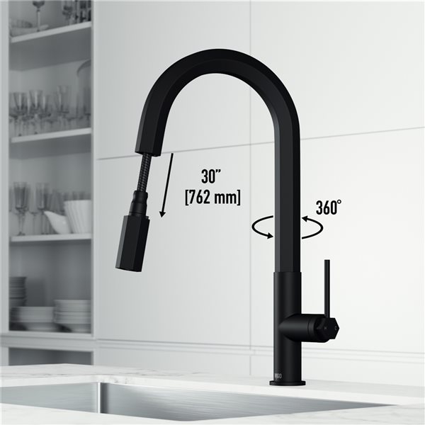 Hart Hexad Kitchen Faucet in Matte Black