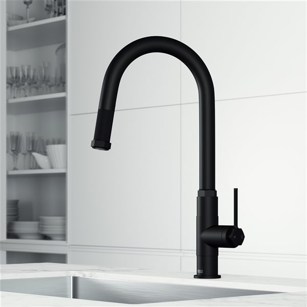 Hart Arched Kitchen Faucet in Matte Black