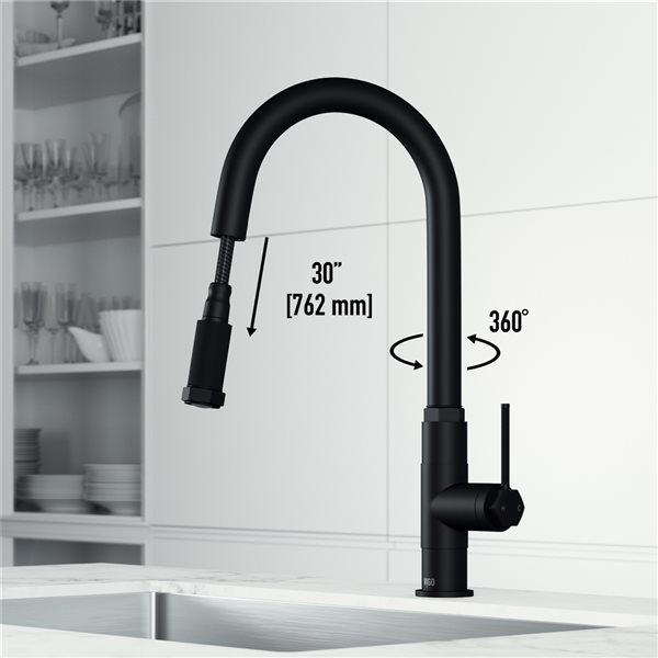 Hart Arched Kitchen Faucet in Matte Black