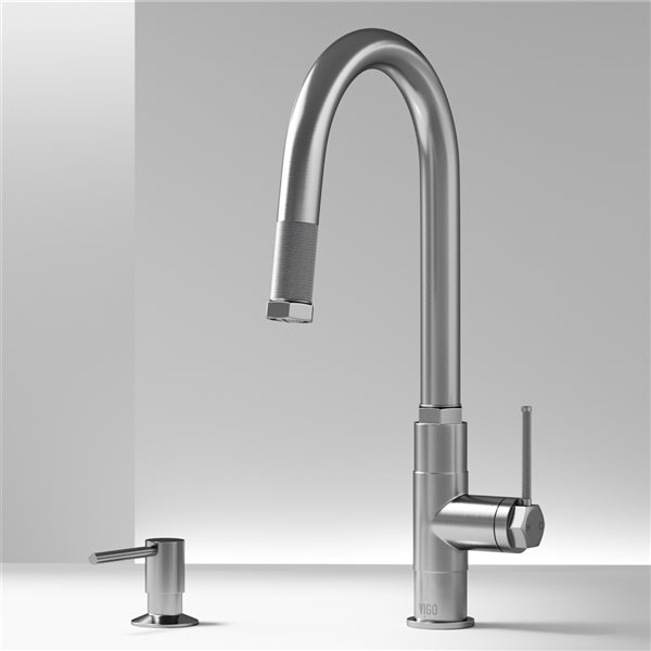 VIGO Hart Arched Single Handle Pull Down Kitchen Faucet And Soap   330948698 AlternateImage1 L 