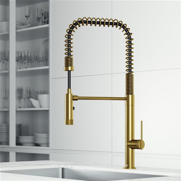 VIGO Sterling Kitchen Faucet in Matte Brushed Gold