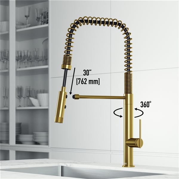 VIGO Sterling Kitchen Faucet in Matte Brushed Gold