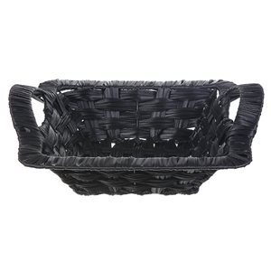 IH Casa Decor 11.2-in x 3.35-in x 13-in Black Weave Baskets - Set of 2
