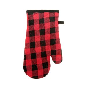 IH Casa Decor Black and Red Cotton Oven Mitts - Set of 2