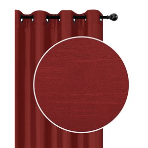 IH Casa Decor 54-in Red Faux Silk Curtain Panel Pair