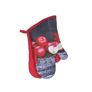 IH Casa Decor Red and Black Oven Mitts Pair - Set of 2