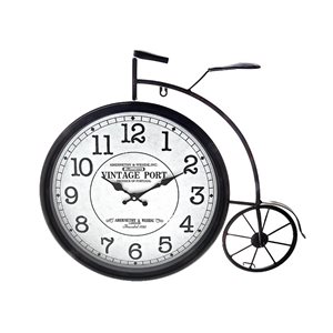 IH Casa Decor Analog Metal Black Bicycle Clock