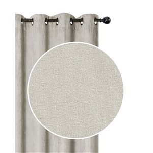 IH Casa Decor 54-in Natural Faux Suede Curtain Panel Pair