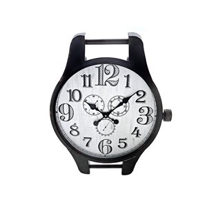 IH Casa Decor Analog Black Metal Watch Shaped Clock