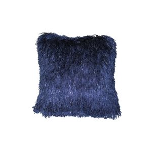 IH Casa Decor Furry 18-in x 18-in Navy Blue Decorative Cushions - Set of 2