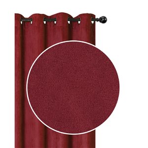 IH Casa Decor 54-in Red Faux Suede Curtain Panel Pair